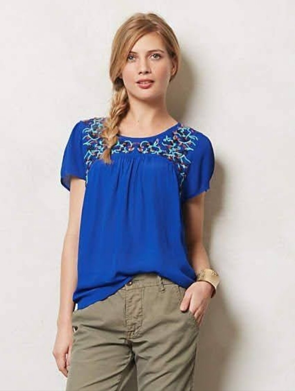 Anthropologie Moulinette Soeurs Nila Embroidered Top